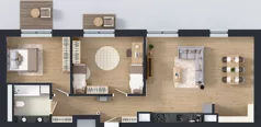 3 pokoje, mieszkanie 83,50 m², piętro 5, oferta nr C.128, Apartamenty Dębowa, Łódź, Górna, Górniak, ul. Dębowa 1