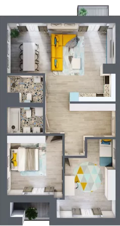 3 pokoje, mieszkanie 80,37 m², piętro 3, oferta nr C.114, Apartamenty Dębowa, Łódź, Górna, Górniak, ul. Dębowa 1