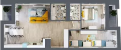 3 pokoje, mieszkanie 76,44 m², piętro 1, oferta nr A.1, Apartamenty Dębowa, Łódź, Górna, Górniak, ul. Dębowa 1