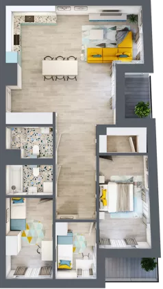 4 pokoje, mieszkanie 91,11 m², piętro 3, oferta nr A.18, Apartamenty Dębowa, Łódź, Górna, Górniak, ul. Dębowa 1