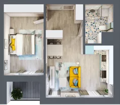 2 pokoje, mieszkanie 43,38 m², piętro 2, oferta nr B.54, Apartamenty Dębowa, Łódź, Górna, Górniak, ul. Dębowa 1