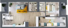 3 pokoje, mieszkanie 76,25 m², piętro 2, oferta nr A.9, Apartamenty Dębowa, Łódź, Górna, Górniak, ul. Dębowa 1