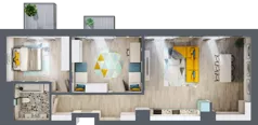 3 pokoje, mieszkanie 83,50 m², piętro 5, oferta nr C.128, Apartamenty Dębowa, Łódź, Górna, Górniak, ul. Dębowa 1