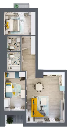 3 pokoje, mieszkanie 73,74 m², piętro 1, oferta nr A.6, Apartamenty Dębowa, Łódź, Górna, Górniak, ul. Dębowa 1