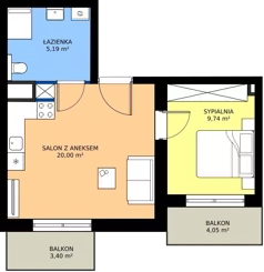 2 pokoje, mieszkanie 34,93 m², piętro 2, oferta nr M12, Madalińskiego, Gdańsk, Chełm, ul. Antoniego Madalińskiego