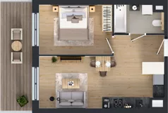 2 pokoje, mieszkanie 40,64 m², piętro 1, oferta nr M-55, Westo Wola, Warszawa, Wola, Odolany, ul. Jana Kazimierza 72