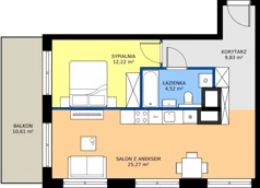 2 pokoje, mieszkanie 51,84 m², piętro 6, oferta nr M-91, Westo Wola, Warszawa, Wola, Odolany, ul. Jana Kazimierza 72