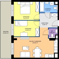 3 pokoje, mieszkanie 61,22 m², piętro 2, oferta nr M58, Westo Wola, Warszawa, Wola, Odolany, ul. Jana Kazimierza 72