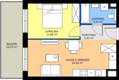 2 pokoje, mieszkanie 40,64 m², piętro 1, oferta nr M53, Westo Wola, Warszawa, Wola, Odolany, ul. Jana Kazimierza 72
