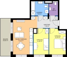 3 pokoje, mieszkanie 63,13 m², piętro 1, oferta nr M8, Westo Wola, Warszawa, Wola, Odolany, ul. Jana Kazimierza 72