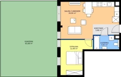 2 pokoje, mieszkanie 47,89 m², parter, oferta nr M1, Westo Wola, Warszawa, Wola, Odolany, ul. Jana Kazimierza 72