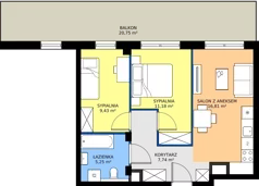 3 pokoje, mieszkanie 50,41 m², piętro 5, oferta nr M80, Westo Wola, Warszawa, Wola, Odolany, ul. Jana Kazimierza 72