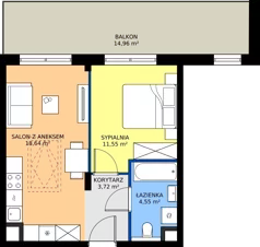 2 pokoje, mieszkanie 38,46 m², piętro 2, oferta nr M22, Westo Wola, Warszawa, Wola, Odolany, ul. Jana Kazimierza 72