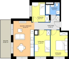 4 pokoje, mieszkanie 63,21 m², piętro 6, oferta nr M38, Westo Wola, Warszawa, Wola, Odolany, ul. Jana Kazimierza 72