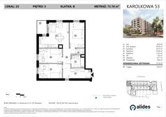 4 pokoje, mieszkanie 73,10 m², piętro 3, oferta nr B.03.L.23, ReVola, Warszawa, Wola, Młynów, ul. Karolkowa 53