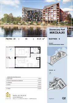 2 pokoje, mieszkanie 41,51 m², przyziemie, oferta nr 53.M, Słoneczny Port Mikołajki, Mikołajki, ul. Mrągowska 20 a