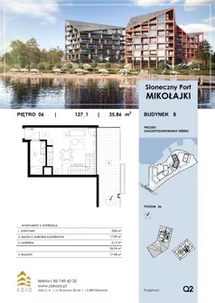 2 pokoje, apartament 36,07 m², piętro 6, oferta nr 127.LK, Słoneczny Port Mikołajki, Mikołajki, ul. Mrągowska 20 a