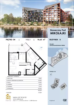 3 pokoje, apartament 96,65 m², piętro 4, oferta nr 112.M, Słoneczny Port Mikołajki, Mikołajki, ul. Mrągowska 20 a