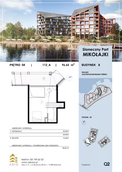 3 pokoje, apartament 96,65 m², piętro 4, oferta nr 112.M, Słoneczny Port Mikołajki, Mikołajki, ul. Mrągowska 20 a