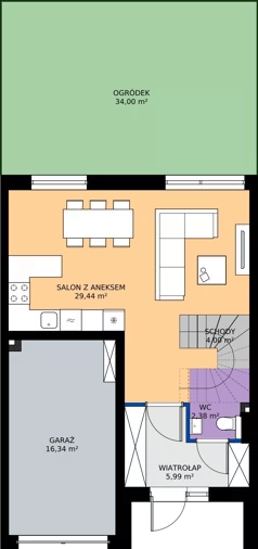 Dom 110,37 m², oferta nr B1M3, Flora Park, Gdynia, Wielki Kack, Kacze Buki, ul. Starochwaszczyńska