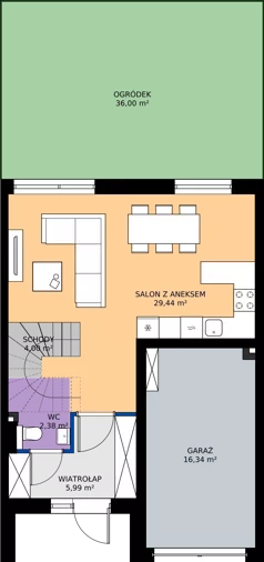 Dom 110,37 m², oferta nr B1M2, Flora Park, Gdynia, Wielki Kack, Kacze Buki, ul. Starochwaszczyńska
