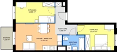 3 pokoje, mieszkanie 55,54 m², piętro 1, oferta nr 1, Moja Oszmiańska, Warszawa, Targówek, Targówek Mieszkaniowy, ul. Oszmiańska