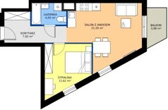 2 pokoje, mieszkanie 44,86 m², piętro 1, oferta nr 130, Moja Oszmiańska, Warszawa, Targówek, Targówek Mieszkaniowy, ul. Oszmiańska