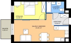 2 pokoje, mieszkanie 44,00 m², piętro 1, oferta nr 132, Moja Oszmiańska, Warszawa, Targówek, Targówek Mieszkaniowy, ul. Oszmiańska