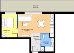 2 pokoje, apartament inwestycyjny 43,26 m², piętro 1, oferta nr M1, Zielona Marina, Mielno, ul. Kościelna 56
