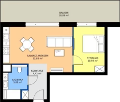2 pokoje, apartament inwestycyjny 43,26 m², piętro 1, oferta nr M2 , Zielona Marina, Mielno, ul. Kościelna 56