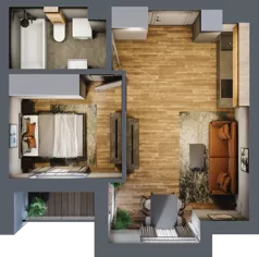 2 pokoje, mieszkanie 37,40 m², piętro 1, oferta nr 6, Koncept H8, Warszawa, Targówek, Targówek Mieszkaniowy, ul. Hodowlana 8