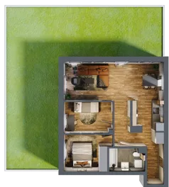 3 pokoje, mieszkanie 60,16 m², parter, oferta nr 1, Koncept H8, Warszawa, Targówek, Targówek Mieszkaniowy, ul. Hodowlana 8
