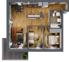 3 pokoje, mieszkanie 61,16 m², piętro 1, oferta nr 5, Koncept H8, Warszawa, Targówek, Targówek Mieszkaniowy, ul. Hodowlana 8