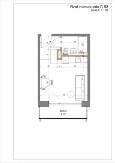 1 pokój, mieszkanie 26,60 m², piętro 1, oferta nr C53, Parkowa Rezydencja Ustroń, Ustroń, ul. Hutnicza 7