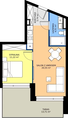 2 pokoje, apartament 40,02 m², parter, oferta nr C41,  Rezydencja Parkowa Ustroń, Ustroń, ul. Hutnicza 7