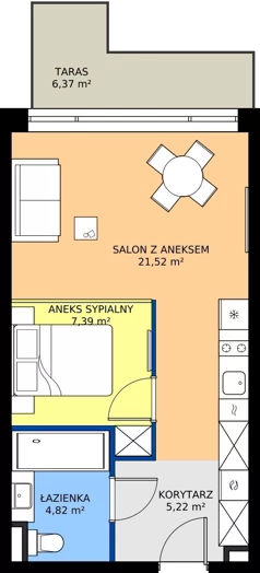 2 pokoje, apartament 38,95 m², parter, oferta nr C46,  Rezydencja Parkowa Ustroń, Ustroń, ul. Hutnicza 7