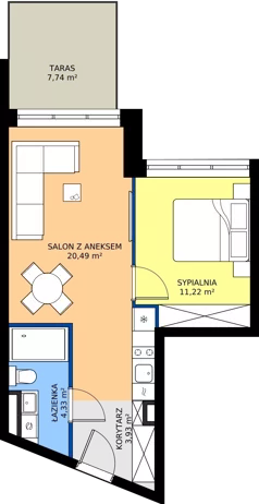 2 pokoje, apartament 39,97 m², parter, oferta nr C43,  Rezydencja Parkowa Ustroń, Ustroń, ul. Hutnicza 7