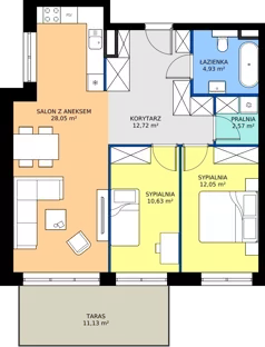3 pokoje, apartament 70,95 m², parter, oferta nr D81,  Rezydencja Parkowa Ustroń, Ustroń, ul. Hutnicza 7