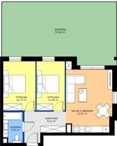 3 pokoje, mieszkanie 59,59 m², parter, oferta nr 0.06, Dąbie Park etap III, Szczecin, Prawobrzeże, Dąbie, ul. Komfortowa 10