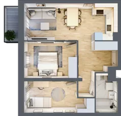 3 pokoje, mieszkanie 53,70 m², piętro 2, oferta nr A1.2/6, Osiedle Pod Jeleniami, Jelenia Góra, Śródmieście, ul. Kadetów 2