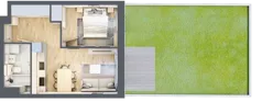 2 pokoje, mieszkanie 36,71 m², piętro 2, oferta nr A1.2/2, Osiedle Pod Jeleniami, Jelenia Góra, Śródmieście, ul. Kadetów 2