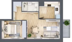 3 pokoje, mieszkanie 42,09 m², piętro 2, oferta nr A1.2/9, Osiedle Pod Jeleniami, Jelenia Góra, Śródmieście, ul. Kadetów 2