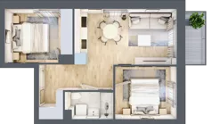 3 pokoje, mieszkanie 41,85 m², piętro 2, oferta nr A1.2/3, Osiedle Pod Jeleniami, Jelenia Góra, Śródmieście, ul. Kadetów 2