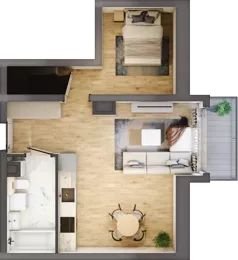 2 pokoje, mieszkanie 40,71 m², piętro 4, oferta nr A1.4/1, Osiedle Pod Jeleniami, Jelenia Góra, Śródmieście, ul. Kadetów 2