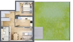 2 pokoje, mieszkanie 51,75 m², piętro 1, oferta nr A1.1/11, Osiedle Pod Jeleniami, Jelenia Góra, Śródmieście, ul. Kadetów 2