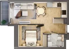 2 pokoje, mieszkanie 31,95 m², piętro 4, oferta nr A1.4/7, Osiedle Pod Jeleniami, Jelenia Góra, Śródmieście, ul. Kadetów 2