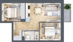 3 pokoje, mieszkanie 41,84 m², piętro 1, oferta nr A1.1/3, Osiedle Pod Jeleniami, Jelenia Góra, Śródmieście, ul. Kadetów 2