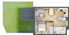 2 pokoje, mieszkanie 36,44 m², piętro 1, oferta nr A1.1/5, Osiedle Pod Jeleniami, Jelenia Góra, Śródmieście, ul. Kadetów 2