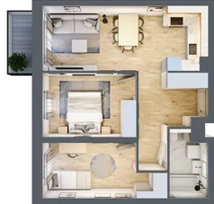 3 pokoje, mieszkanie 53,59 m², piętro 1, oferta nr A1.1/6, Osiedle Pod Jeleniami, Jelenia Góra, Śródmieście, ul. Kadetów 2