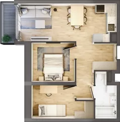 3 pokoje, mieszkanie 44,92 m², piętro 4, oferta nr A1.4/6, Osiedle Pod Jeleniami, Jelenia Góra, Śródmieście, ul. Kadetów 2